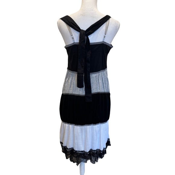 NWT Bai Amour Doublelayer Black, White, and Grey Sleeveless Dress. Medium - Picture 2 of 10